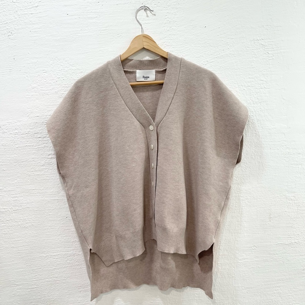 Frankie Shop Taupe Button-Front Knit Cardigan